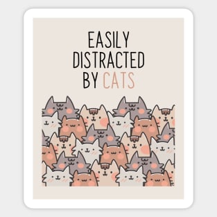 Easily distracted by cats Sticker